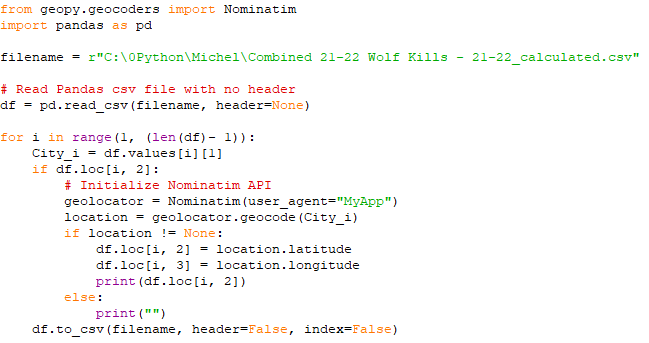 Find latitude and longitude of a city