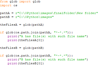 Check file existence with partial filename