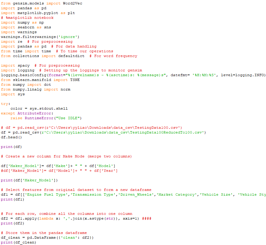 Find the best similarity with Word2Vec Models/word embeddings