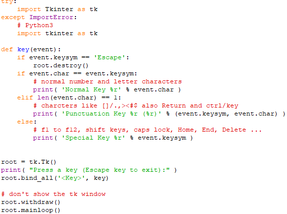 Find the values of the Keys