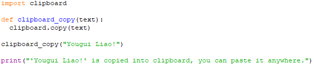 Copy text into clipboard and then you can paste it anywhere