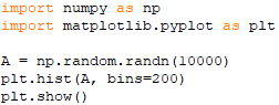 random.randn(d0, d1, ..., dn)