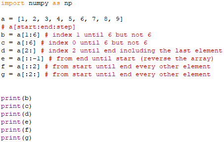 Numpy properties