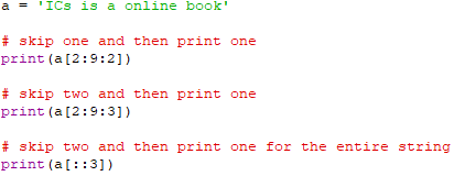 Slicing and indexing in string