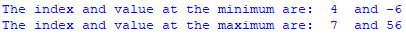 Find minimum and maximum values in a list