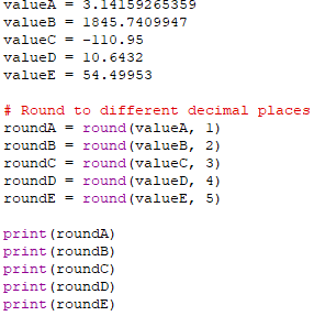 Round to different decimal places