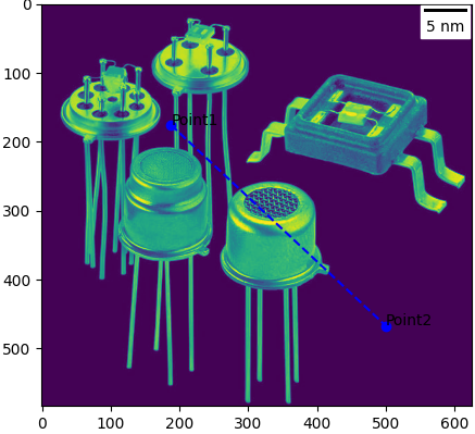 Calibrate and put a scale bar, and draw a fixed line segment on an image