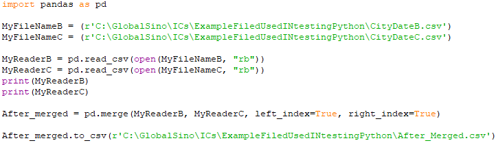 Merge two csv files