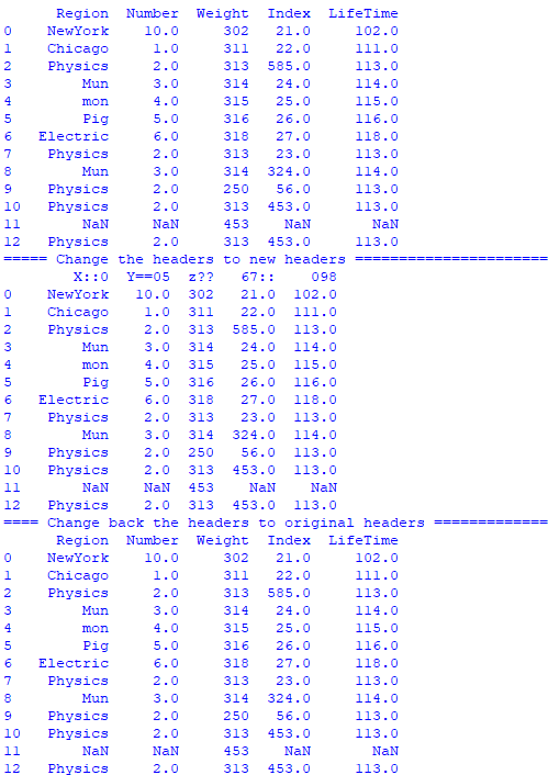 Replace headers in a csv file