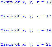 Sum the numbers of a defined list