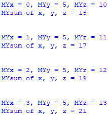 Sum the numbers of a defined list