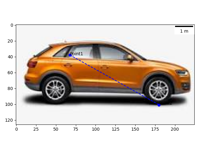 Calibrate and put a scale bar, and draw a fixed line segment on an image