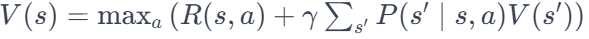 Bellman equation for the value of a state